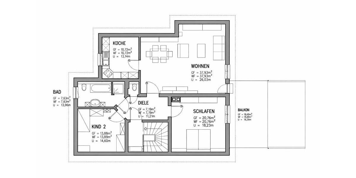 Maisonettenwohnung Riegelsberg - 3 Zimmer, 132 m&sup2;, 380.000&euro; | Angebot:26715357