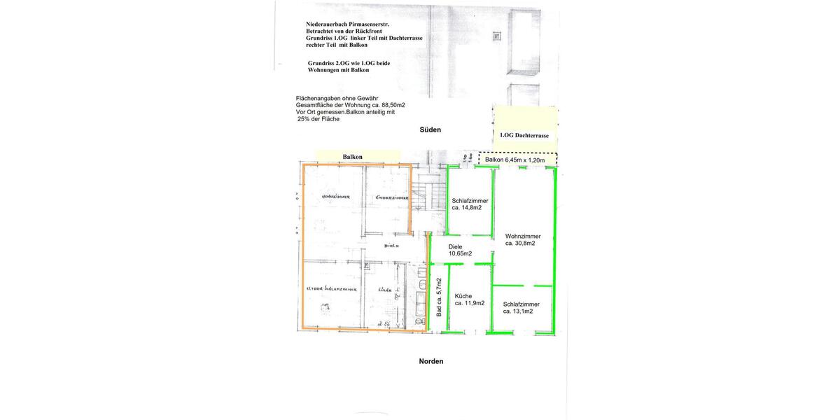 Etagenwohnung Zweibrücken - 3 Zimmer, 88 m&sup2;, 565&euro; | Angebot:25887790