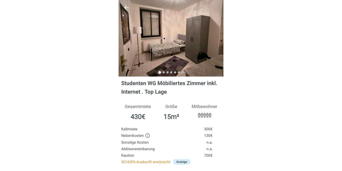 Erdgeschoßwohnung Saarbrücken Neue Bremm - 1 Zimmer, 15 m&sup2;, 430&euro; | Angebot:26422343