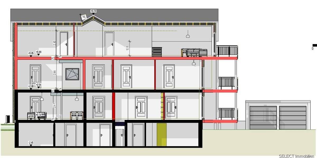Etagenwohnung Saarbrücken Alt-Saarbrücken - 2 Zimmer, 62 m&sup2;, 290.000&euro; | Angebot:26472736