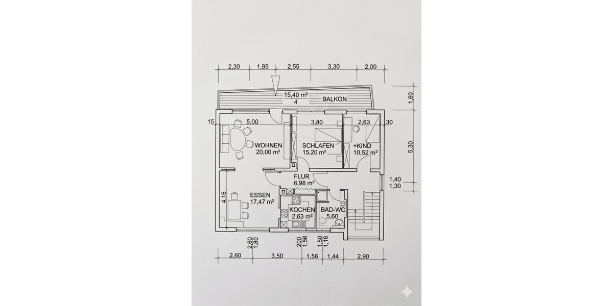 Etagenwohnung Saarbrücken Bischmisheim - 4 Zimmer, 82 m&sup2;, 700&euro; | Angebot:26569358