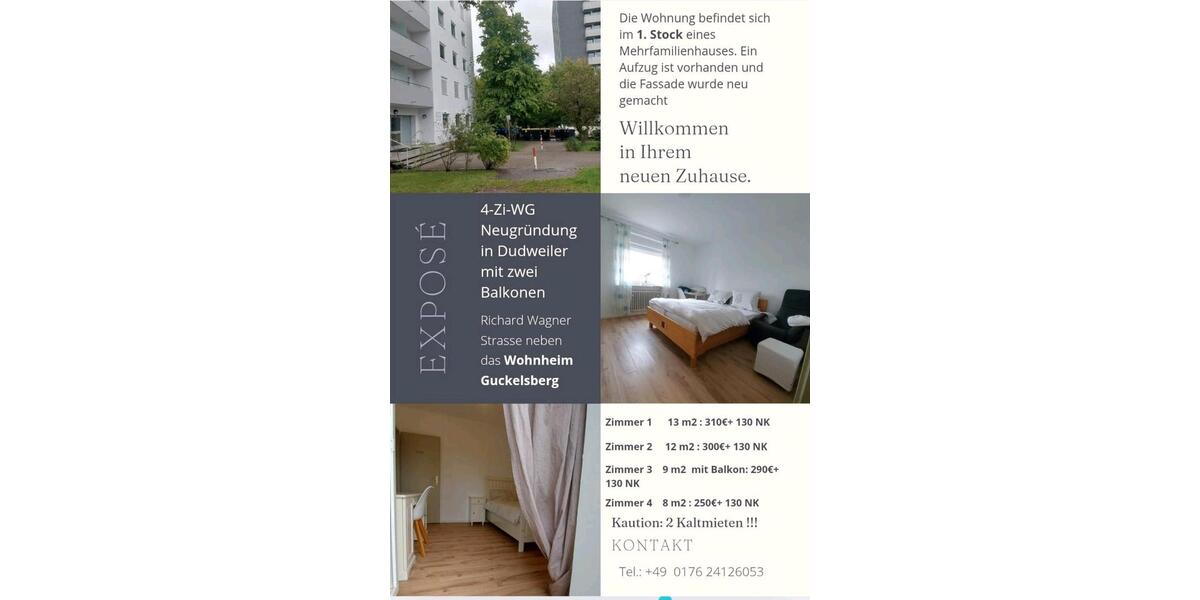 Etagenwohnung Saarbrücken West - 4 Zimmer, 74 m&sup2;, 250&euro; | Angebot:25958795