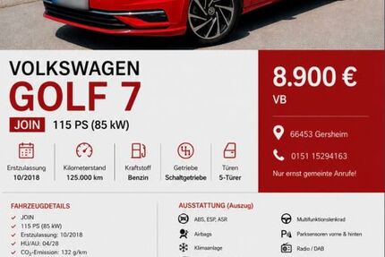 VW Golf 125.000 km 8.900 &euro; Gersheim 66453