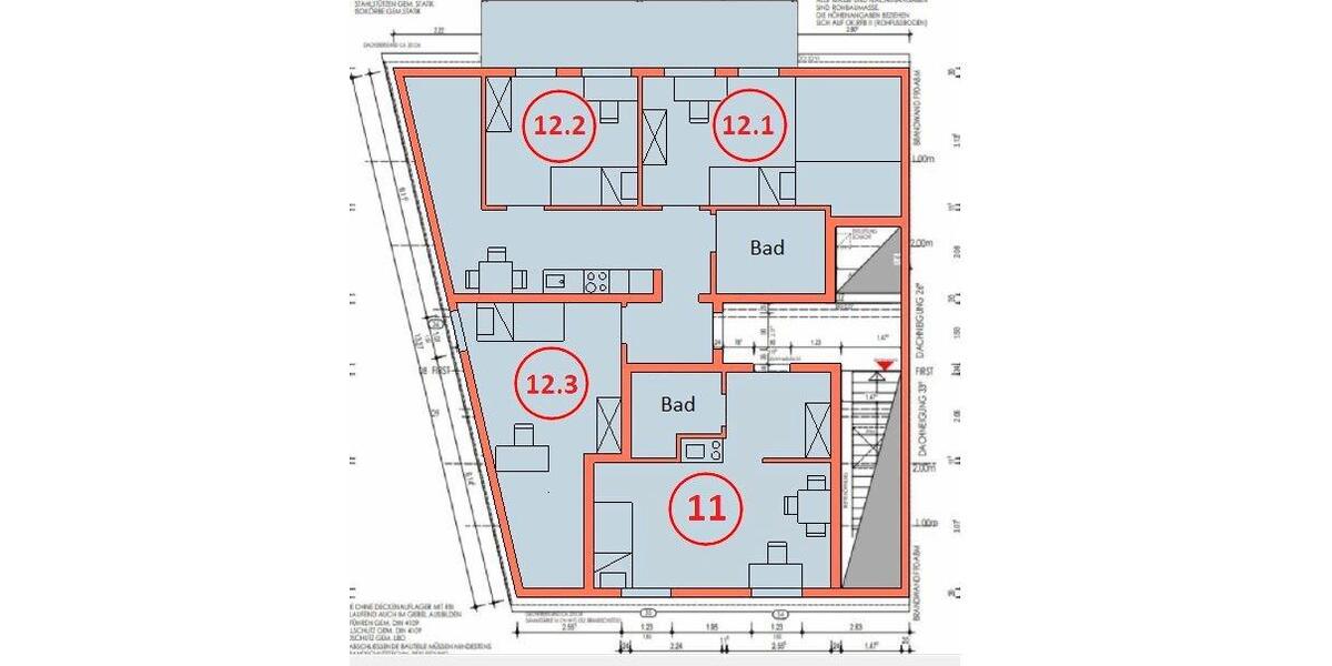 Dachgeschoßwohnung Saarbrücken Scheidt - 1 Zimmer, 22 m&sup2;, 300&euro; | Angebot:26268582