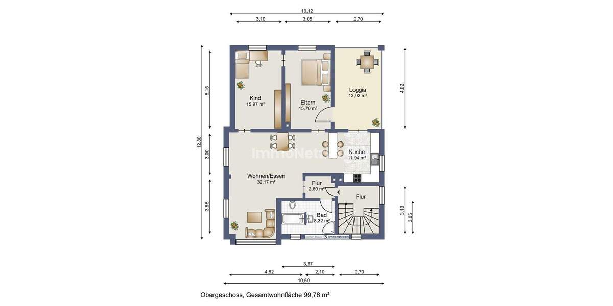 Etagenwohnung Neunkirchen/Saar Innenstadt - 3 Zimmer, 99 m&sup2;, 158.000&euro; | Angebot:25753816