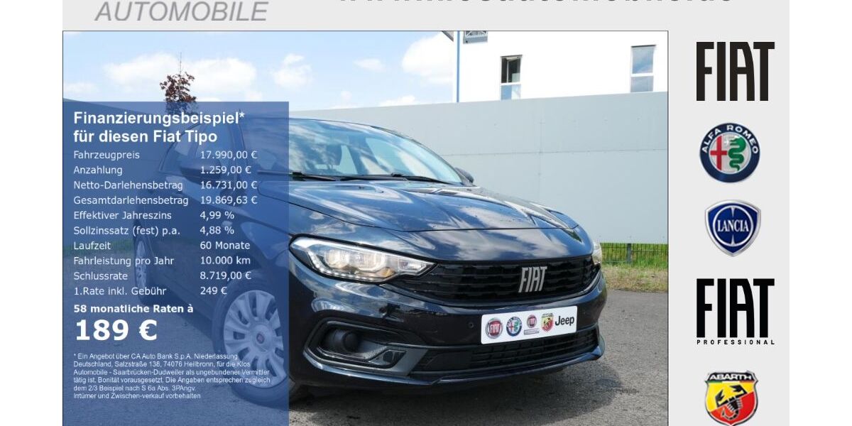 Fiat Tipo 13.600 km 17.990 &euro; Saarbrücken - Dudweiler 66125