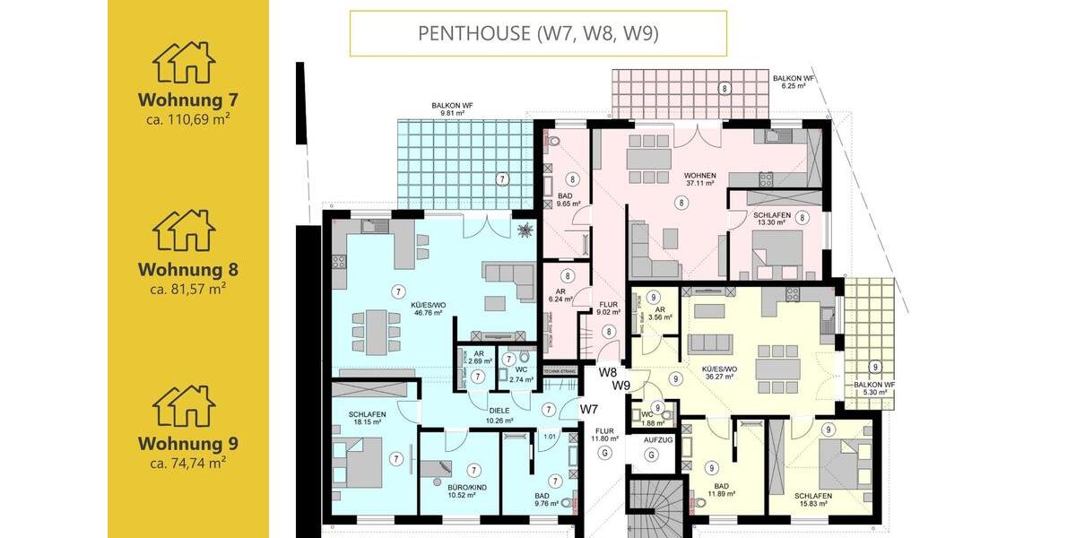 Etagenwohnung Großrosseln - 5 Zimmer, 111 m&sup2;, 388.800&euro; | Angebot:27178877