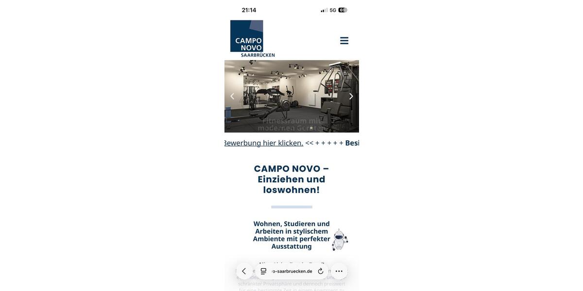 Etagenwohnung Saarbrücken - 1 Zimmer, 26 m&sup2;, 637&euro; | Angebot:26706135