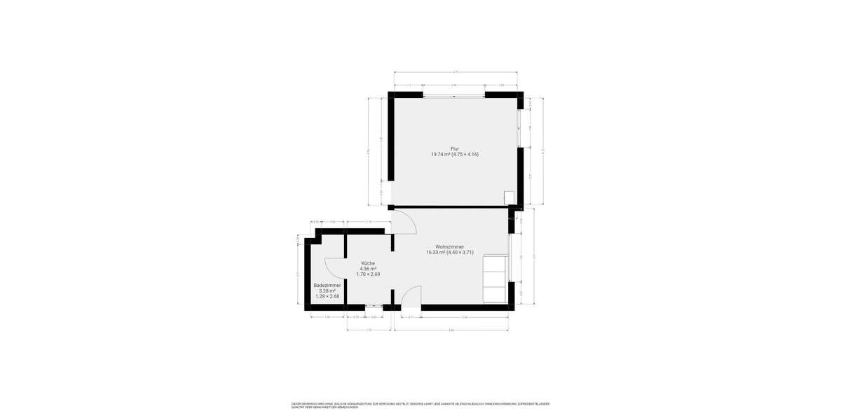 Etagenwohnung Schmelz - 2 Zimmer, 40 m&sup2;, 480&euro; | Angebot:25419370