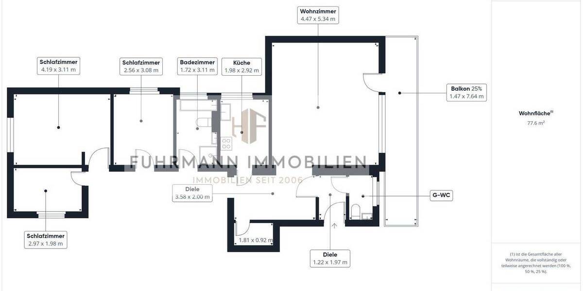 Etagenwohnung Saarbrücken Dudweiler - 4 Zimmer, 92 m&sup2;, 225.000&euro; | Angebot:26289913