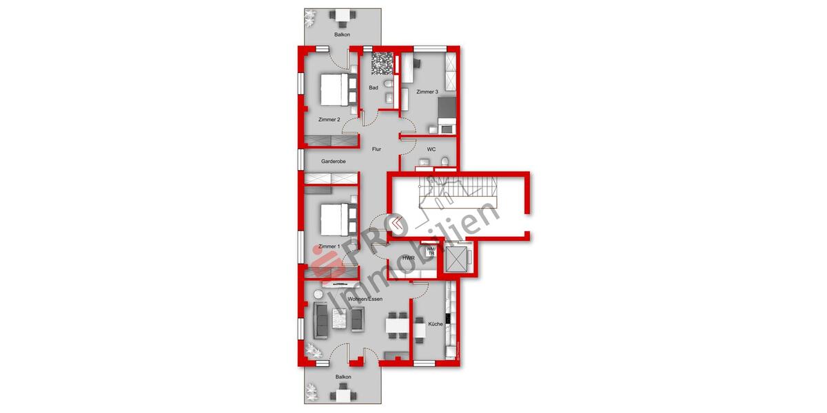 Etagenwohnung Saarbrücken Neue Bremm - 4 Zimmer, 128 m&sup2;, 1.856&euro; | Angebot:22886751