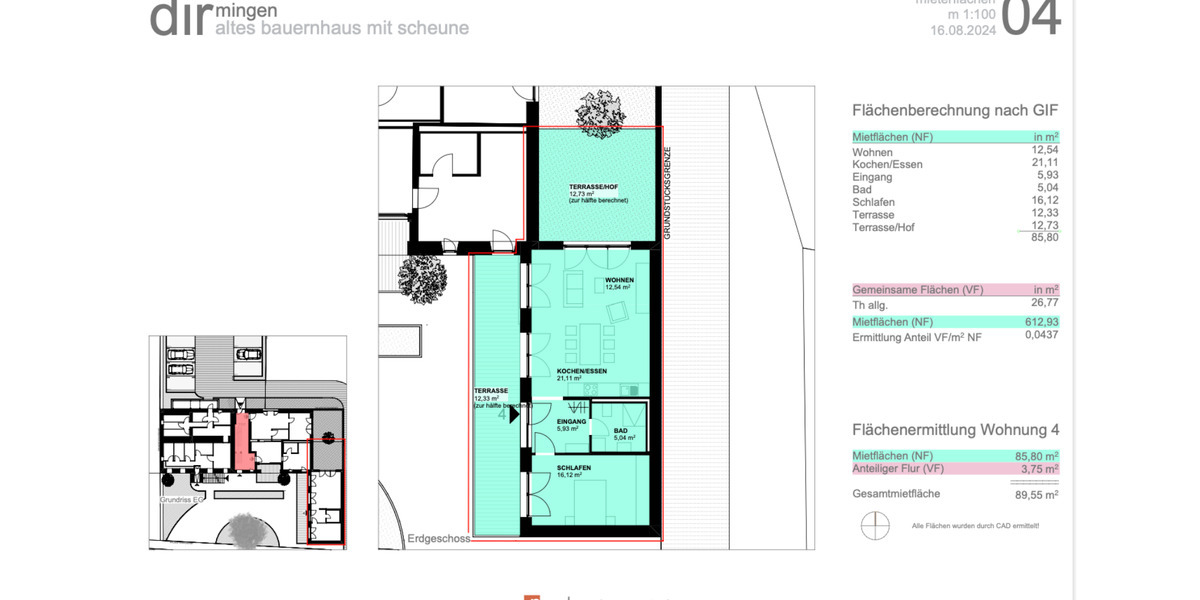 Erdgeschoßwohnung Eppelborn - 2 Zimmer, 90 m&sup2;, 760&euro; | Angebot:25883551