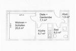 Erdgeschoßwohnung Saarbrücken Dudweiler - 1 Zimmer, 44 m&sup2;, 79.000&euro; | Angebot:26268093