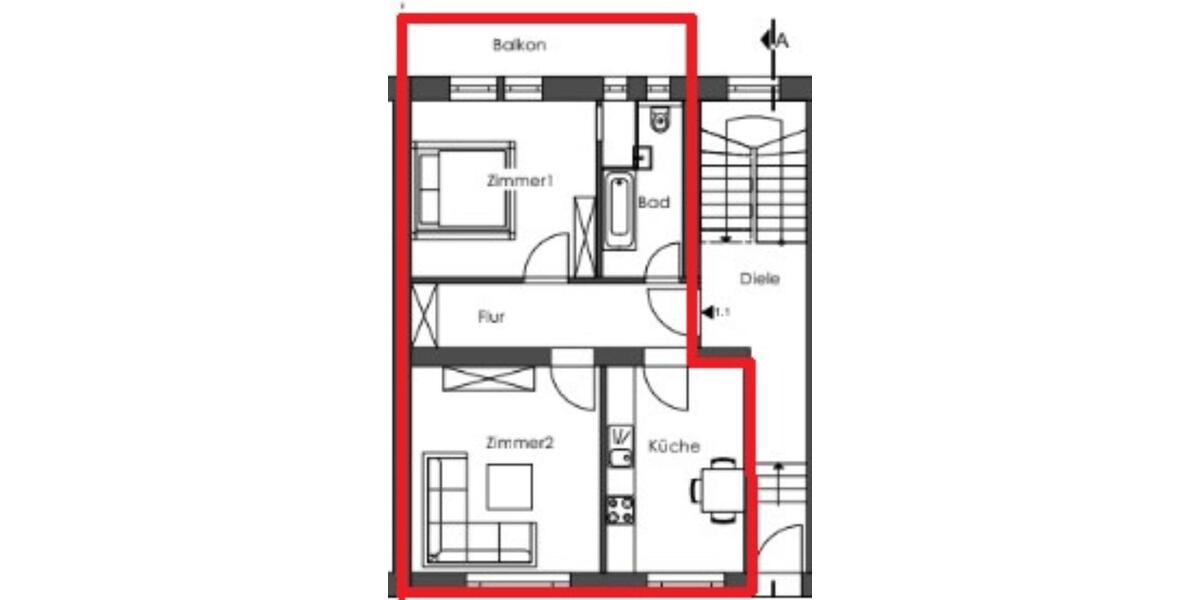 Erdgeschoßwohnung Saarbrücken Malstatt - 2 Zimmer, 75 m&sup2;, 650&euro; | Angebot:25892455