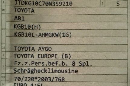 Toyota Aygo (X) 59.000 km 2.650 &euro; Saarwellingen 66793