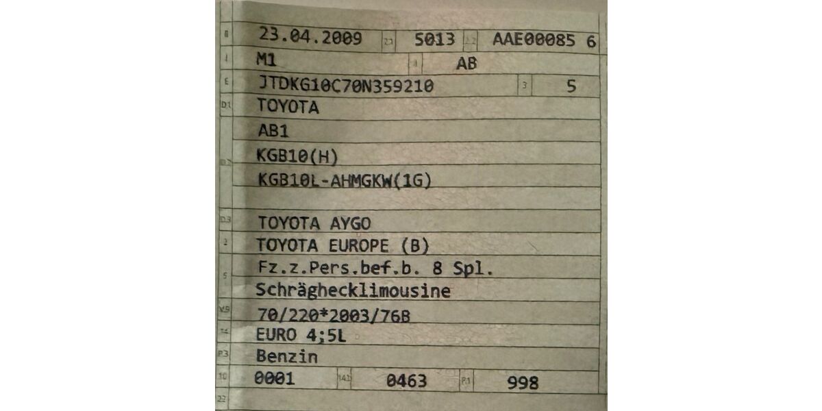 Toyota Aygo (X) 59.000 km 2.650 &euro; Saarwellingen 66793