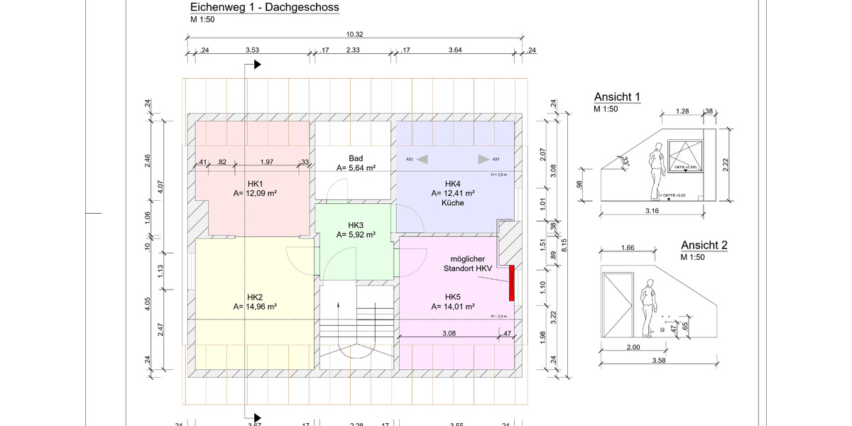 Dachgeschoßwohnung Saarbrücken West - 2.5 Zimmer, 65 m&sup2;, 550&euro; | Angebot:25416920