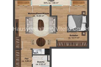 Wohnung Saarbrücken Kieselhumes - 2 Zimmer, 38 m&sup2;, 465&euro; | Angebot:26611387
