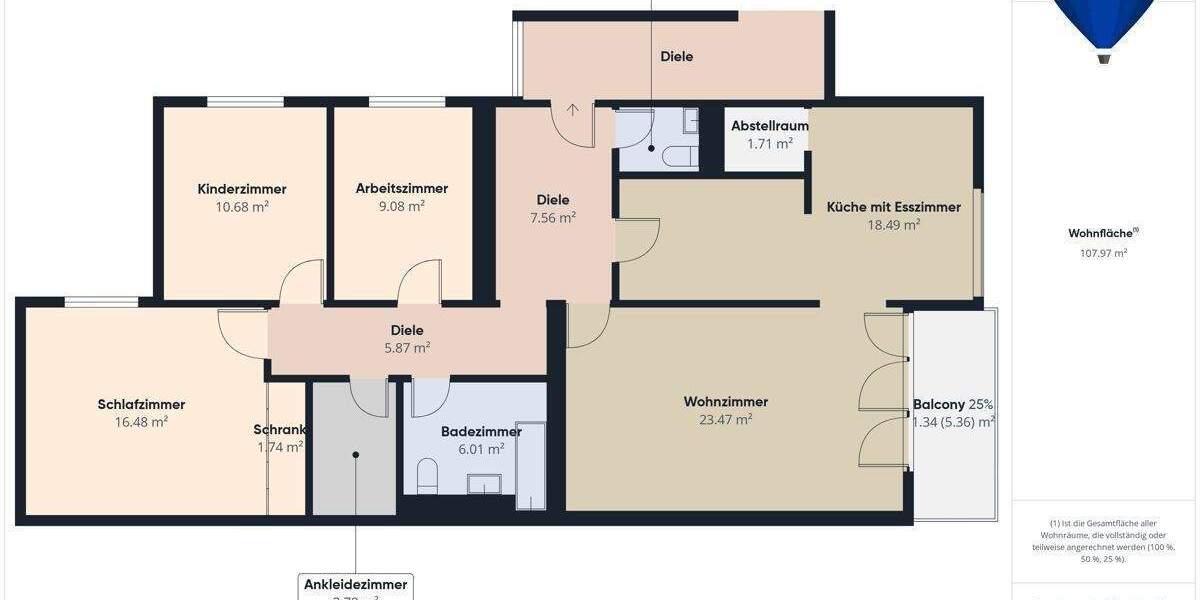 Etagenwohnung Saarlouis / Picard Beaumarais - 4 Zimmer, 106 m&sup2;, 169.000&euro; | Angebot:25674001