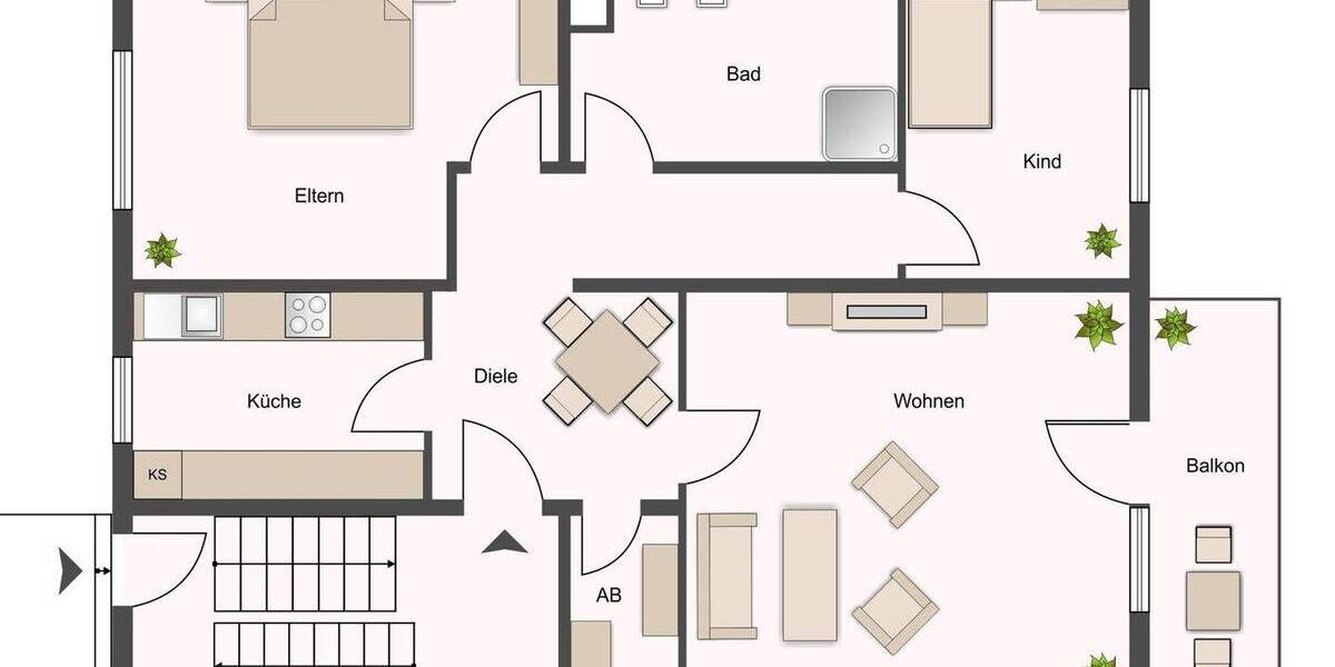 Etagenwohnung Wadgassen - 3 Zimmer, 89 m&sup2;, 219.000&euro; | Angebot:26825537