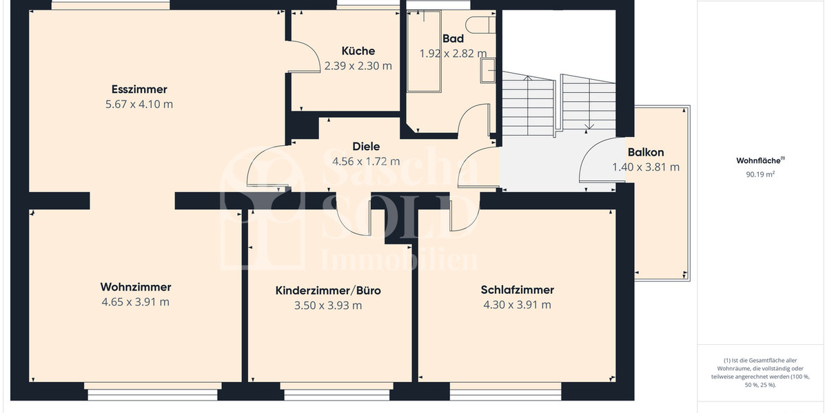 Helle und gut geschnittene 4-ZKB-Wohnung in St. Ingbert mit Balkon, Garage & großem Kellerraum - Etagenwohnung Sankt Ingbert Hassel | Angebot:26018615