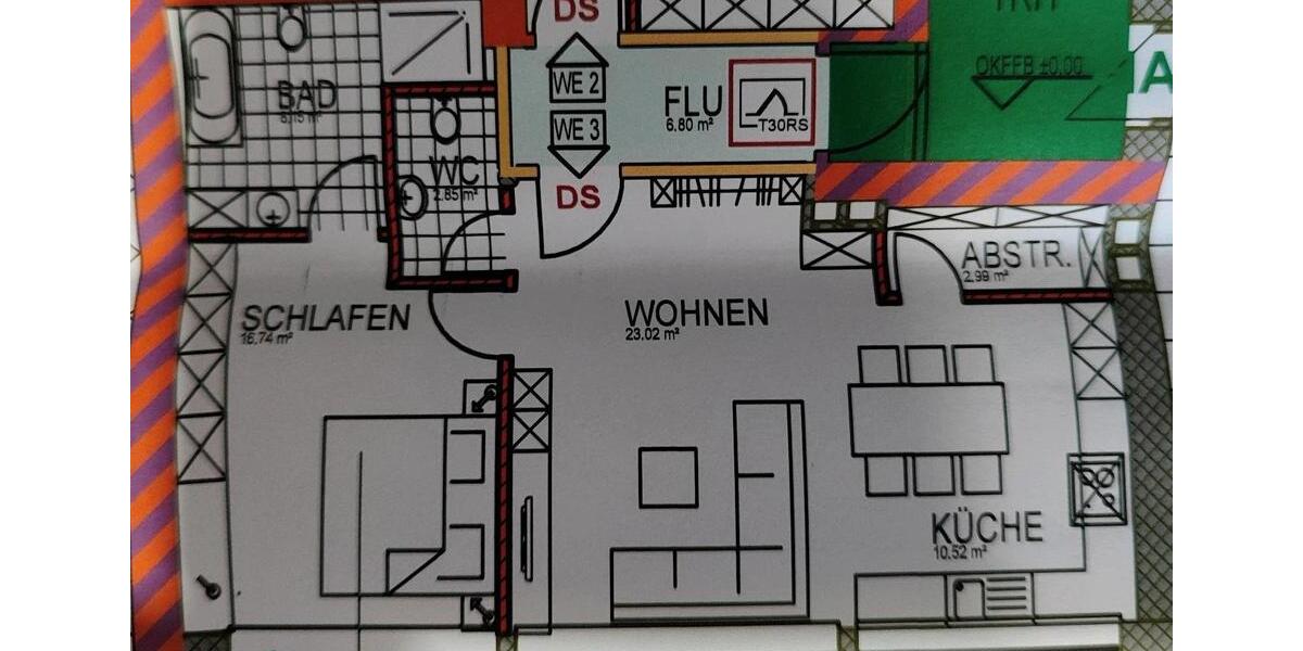 Erdgeschoßwohnung Friedrichsthal - 1 Zimmer, 63 m&sup2;, 820&euro; | Angebot:25404633