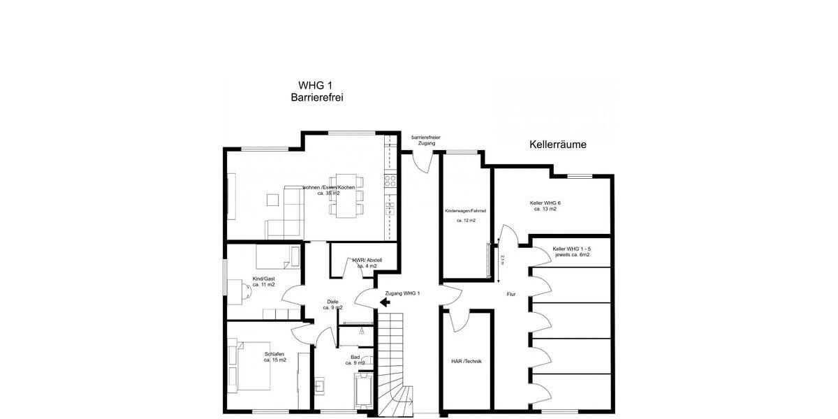 Etagenwohnung Riegelsberg - 3 Zimmer, 85 m&sup2;, 900&euro; | Angebot:25329306