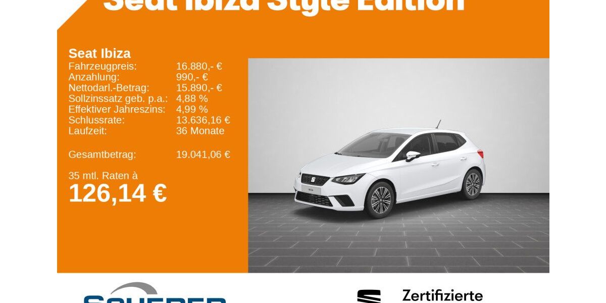 Seat Ibiza 18.835 km 16.880 &euro; Saarbrücken 66115