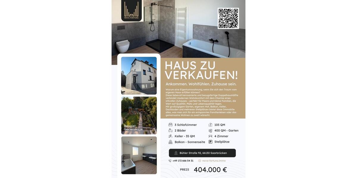 Einfamilienhaus Saarbrücken Brebach-Fechingen - 4 Zimmer, 119 m&sup2;, 404.000&euro; | Angebot:26414284