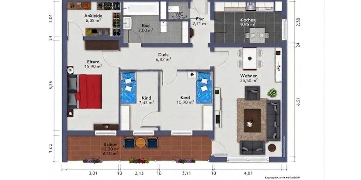 Erdgeschoßwohnung Saarbrücken Dudweiler - 5 Zimmer, 100 m&sup2;, 1.200&euro; | Angebot:26615910