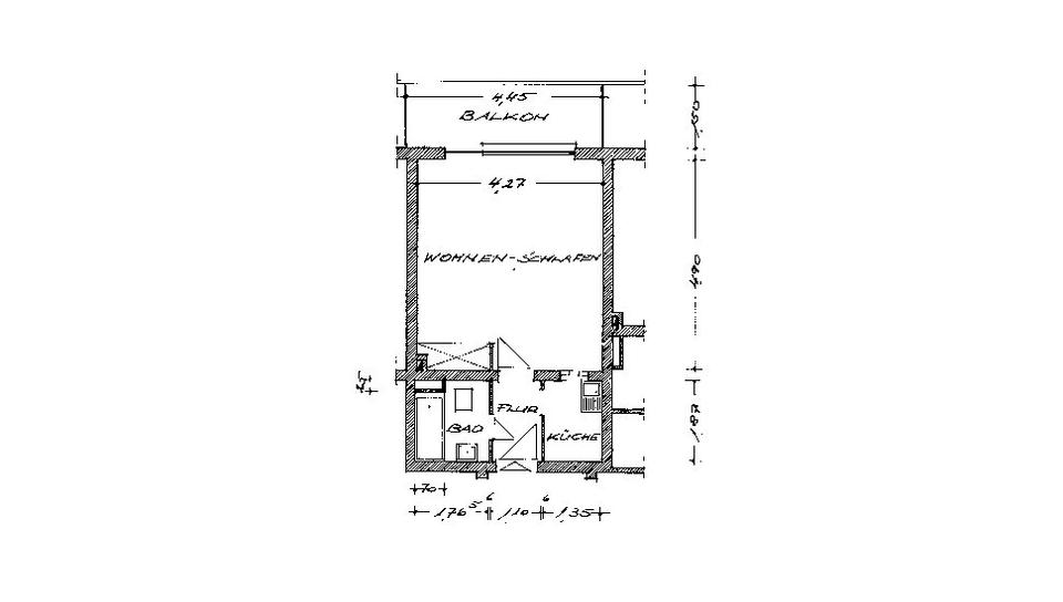Etagenwohnung Saarbrücken Eschberg - 1 Zimmer, 31 m&sup2;, 250&euro; | Angebot:26665526