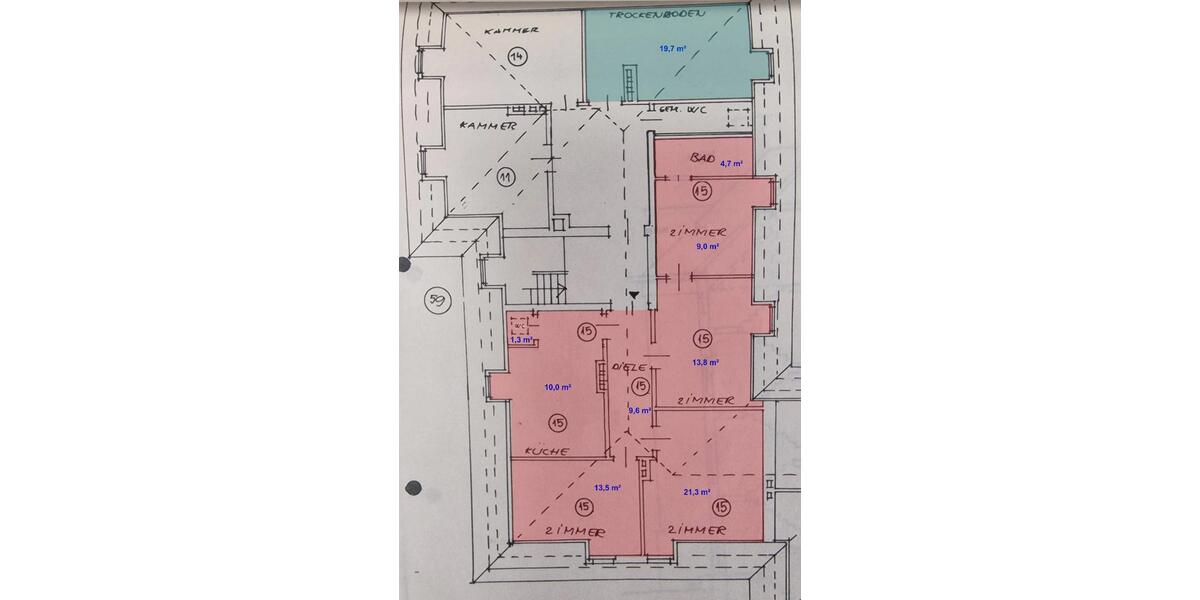 Dachgeschoßwohnung Saarbrücken Brebach-Fechingen - 4 Zimmer, 83 m&sup2;, 129.000&euro; | Angebot:26705534