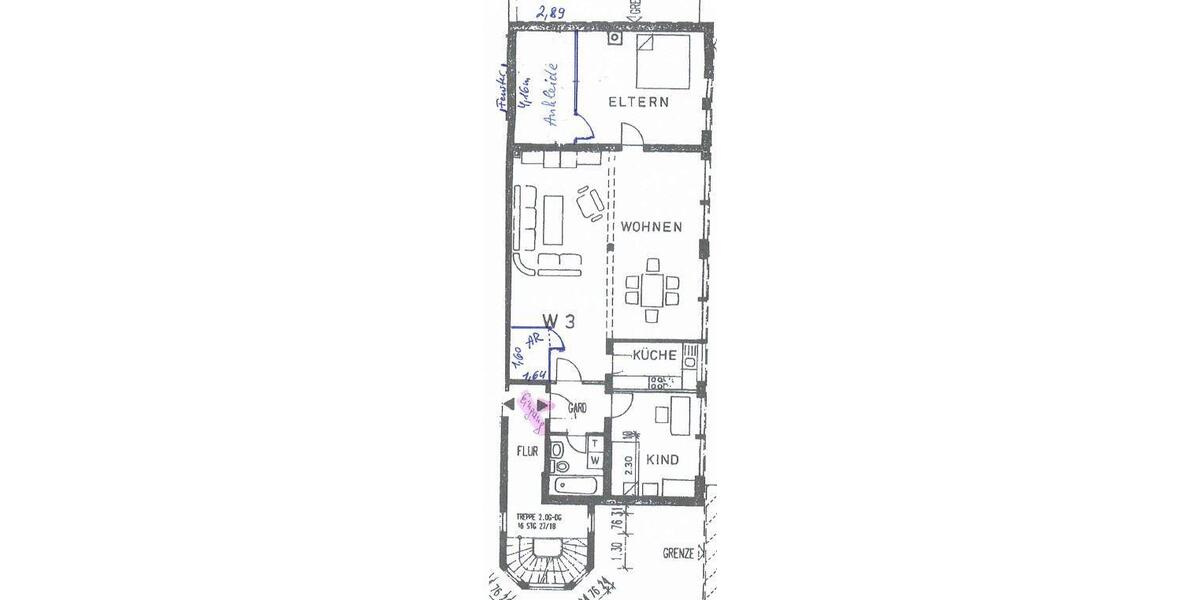Etagenwohnung Sankt Ingbert - 3 Zimmer, 111 m&sup2;, 850&euro; | Angebot:24953617