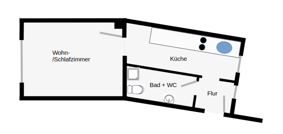 Erdgeschoßwohnung Völklingen - 1 Zimmer, 31 m&sup2;, 270&euro; | Angebot:25892454