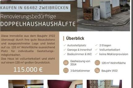Haus Zweibrücken - 4.5 Zimmer, 120 m&sup2;, 115.000&euro; | Angebot:25945381