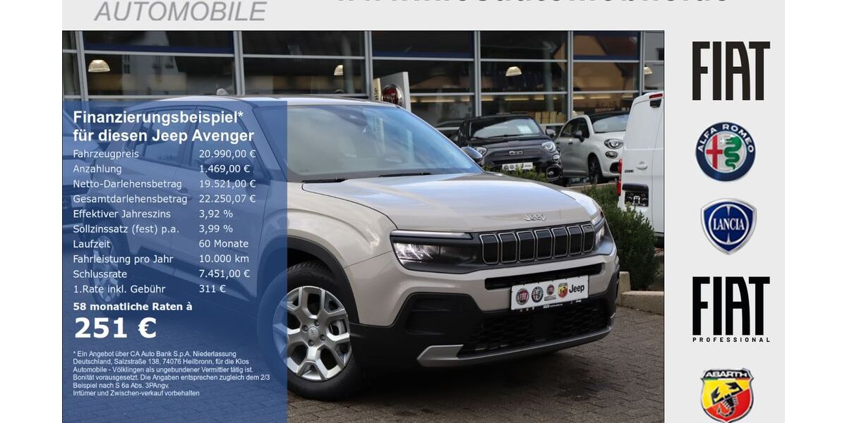 Jeep Avenger 9.500 km 20.990 &euro; Völklingen 66333