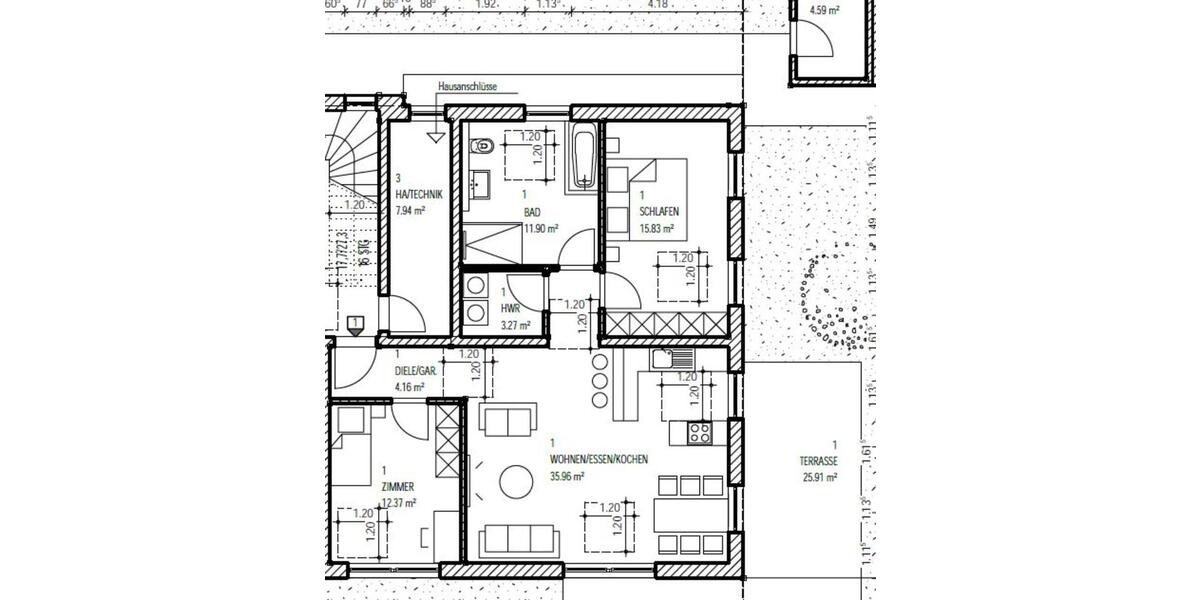 Erdgeschoßwohnung Kirkel - 3 Zimmer, 95 m&sup2;, 1.135&euro; | Angebot:25934957