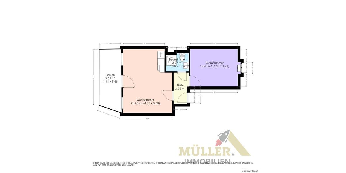 Dachgeschoßwohnung Saarlouis - 2 Zimmer, 46 m&sup2;, 650&euro; | Angebot:25064792