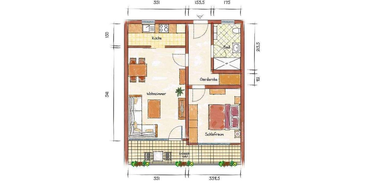 Etagenwohnung Saarbrücken - Rastpfuhl Malstatt - 2 Zimmer, 55 m&sup2;, 550&euro; | Angebot:25778970