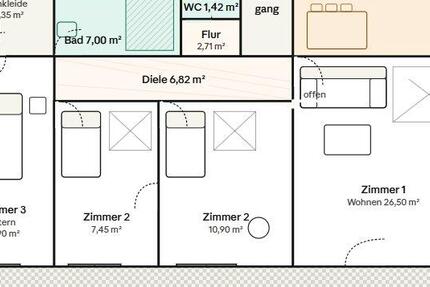 Wohnung Saarbrücken Dudweiler - 1 Zimmer, 42 m&sup2;, 490&euro; | Angebot:25984169
