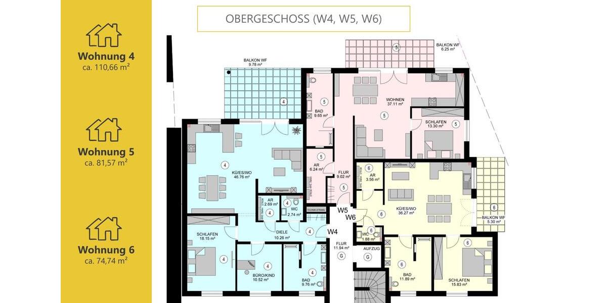 Etagenwohnung Großrosseln - 5 Zimmer, 111 m&sup2;, 388.800&euro; | Angebot:27178877