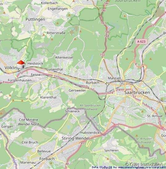 Etagenwohnung Völklingen Stadtmitte - 2 Zimmer, 66 m&sup2;, 115.000&euro; | Angebot:25899687